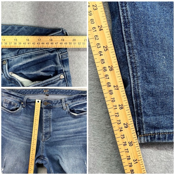 Kut From The Kloth Jeans Women's 16 Blue Wash Katy Skinny Jeans Button Fly - Picture 6 of 7